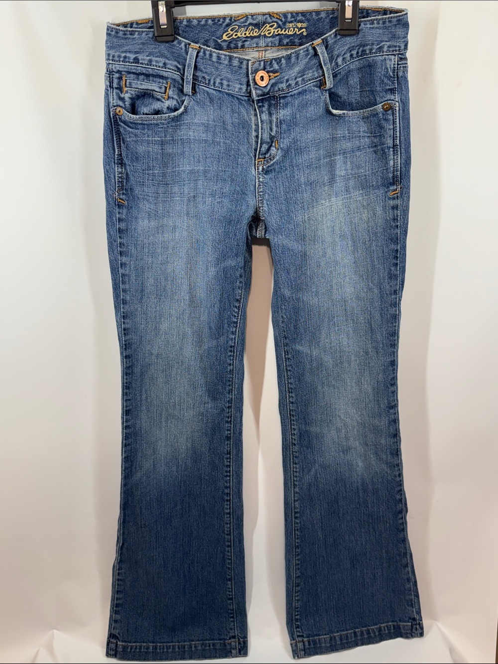 Y2K Eddie Bauer Slightly Curvy Denim Jeans Medium Blue Wash size 4R